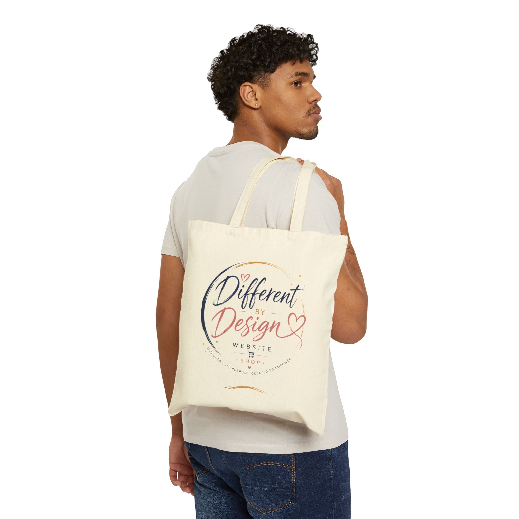 Different By Design Cotton Tote Bag – Inspirational Canvas Shopper